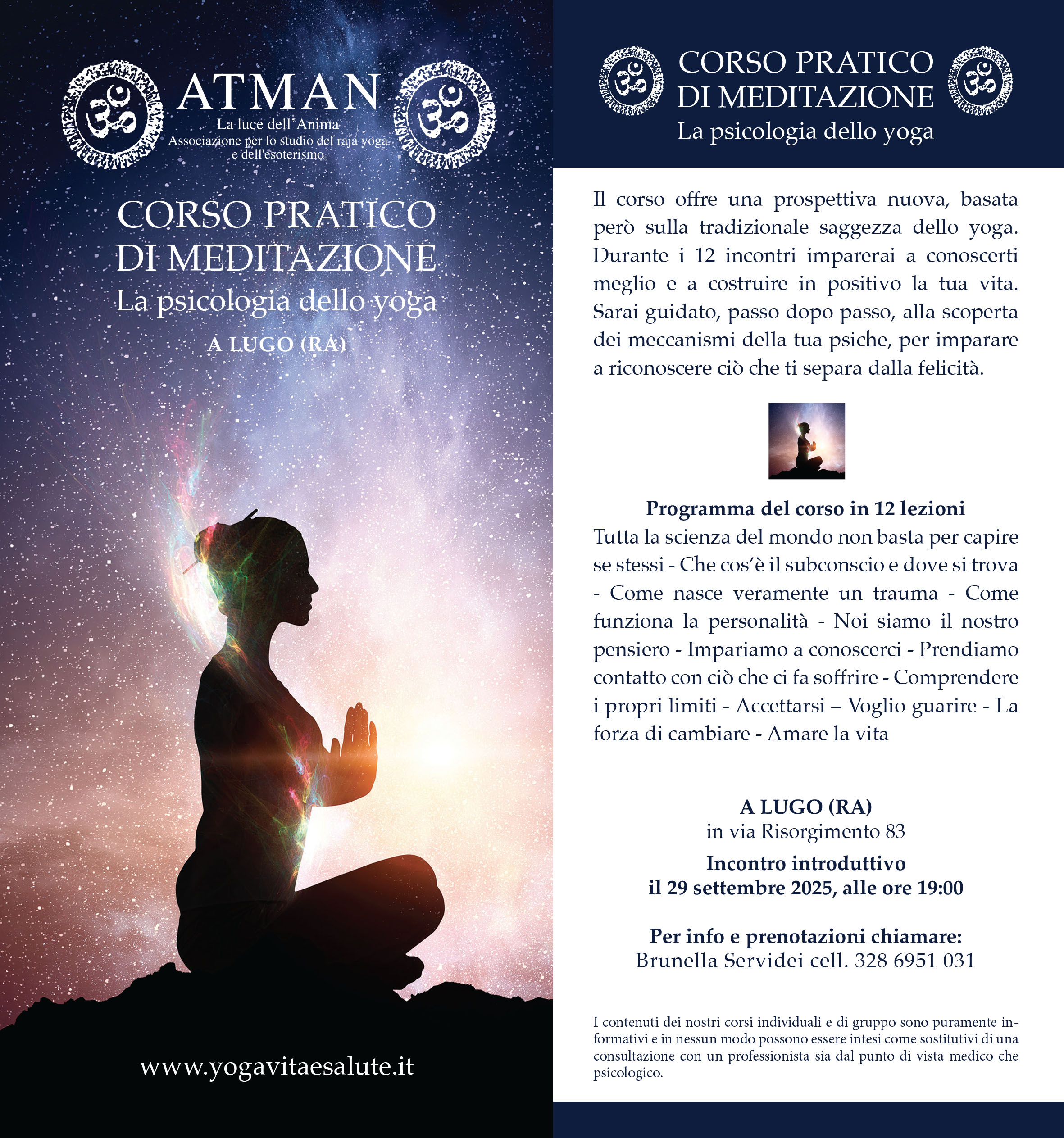Corso di Meditazione a Lugo : La Psicologia dello Yoga