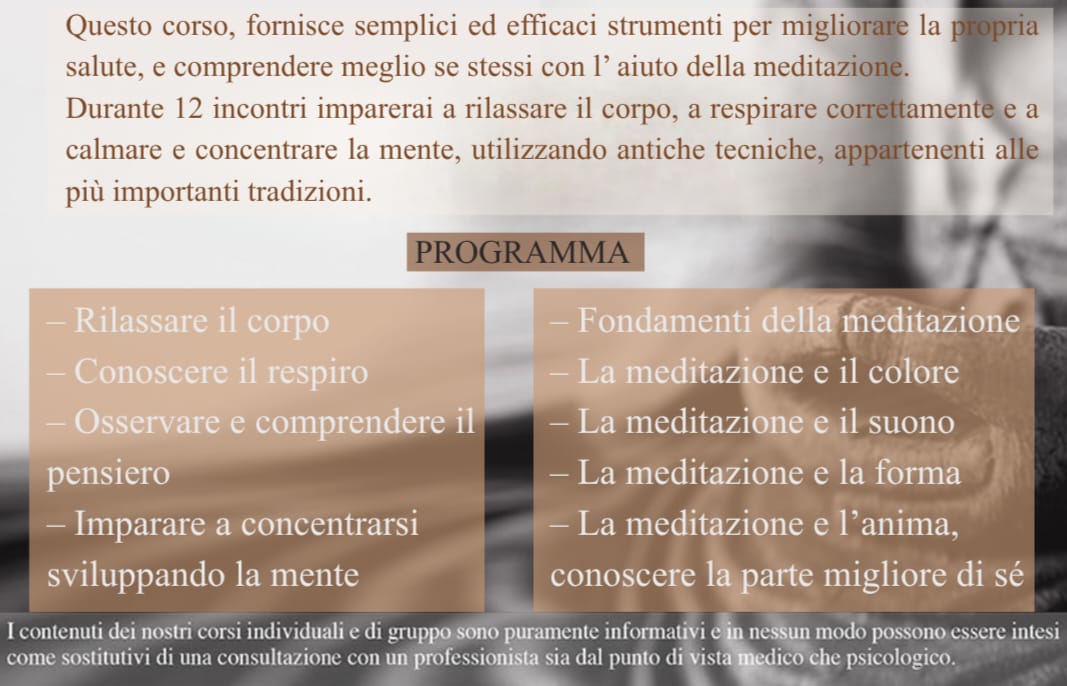 Corso di meditazione a Santo Stefano Belbo : Fondamenti e Tecniche